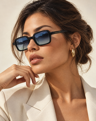 Avery 48mm Rectangle Sunglasses | Blue
