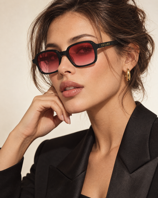 Avery 48mm Rectangle Sunglasses | Red