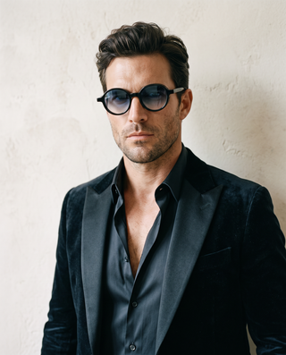 Crawford 48mm Round Sunglasses | Blue