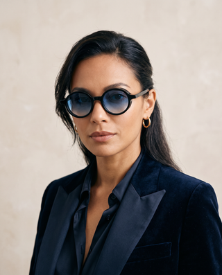 Crawford 48mm Round Sunglasses | Blue