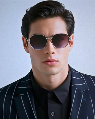 Bleu Violet Metal Sunglasses