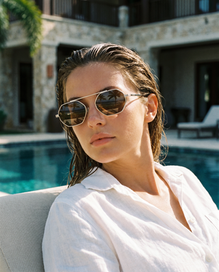 Magari 51mm Stainless Steel Sunglasses | Brown