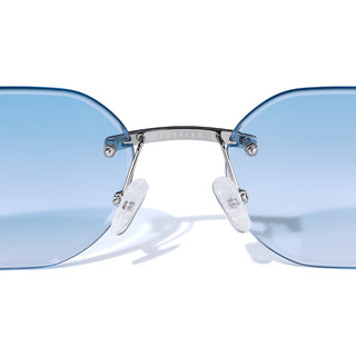Carter Bleu Metal Frameless Sunglasses